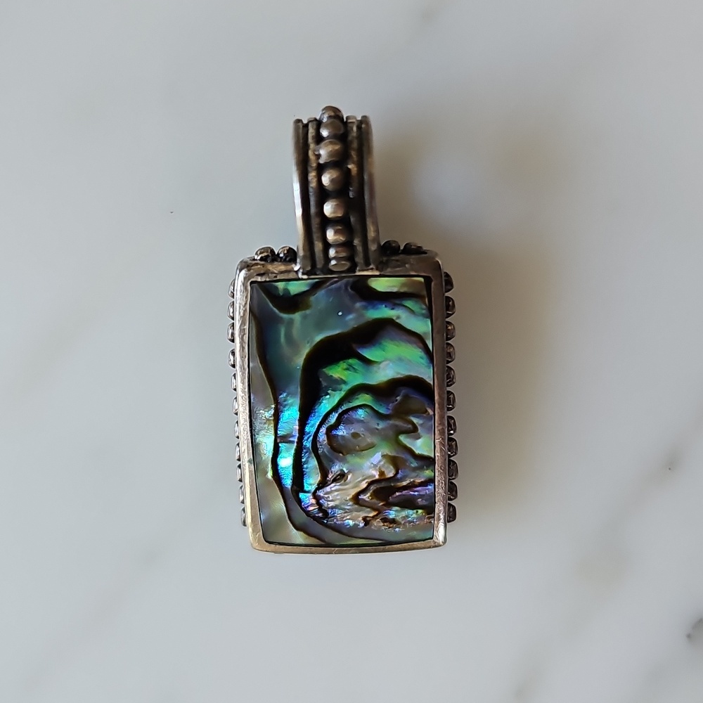 Abalone Shell Filigree Back Pendant - Picture 7 of 8